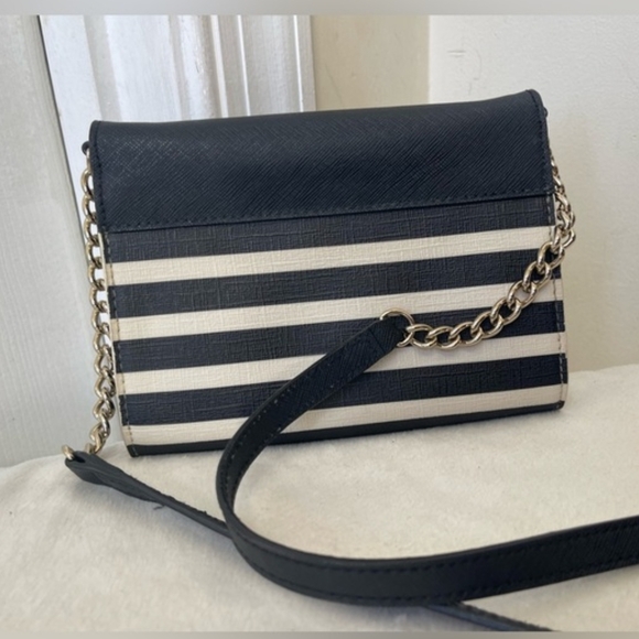 Kate Spade STORYBOOK Navy and White Striped Crossbody Bag - Picture 4 of 7